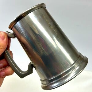 Vintage BIRKS  pewter with glass bottom stein stamped made in England 2482